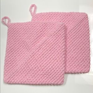 Pink 🌸cotton potholders set of 2 double thick 🌸